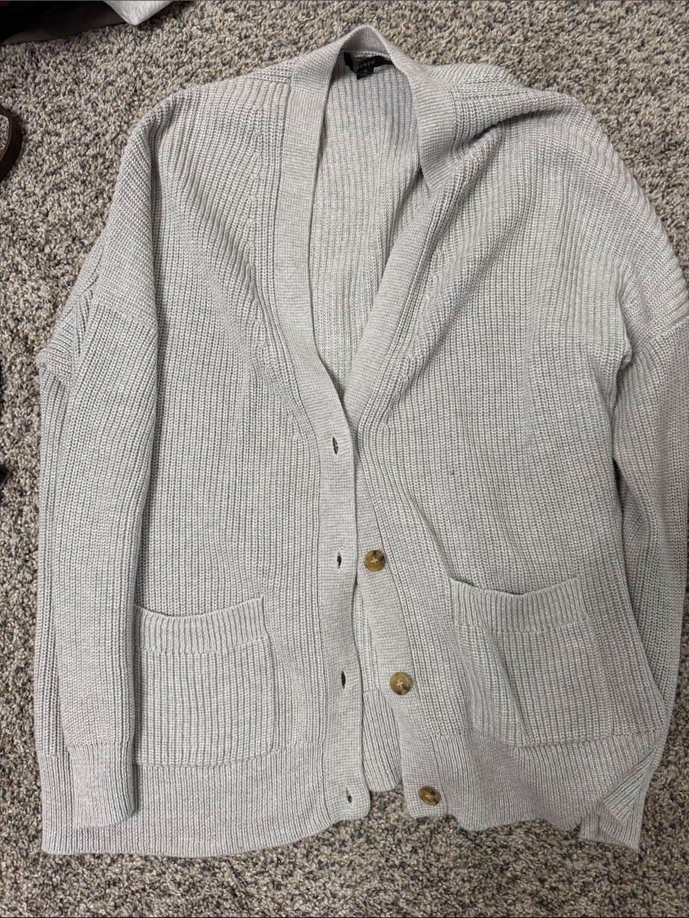 J Crew Button Down Sweater small grey